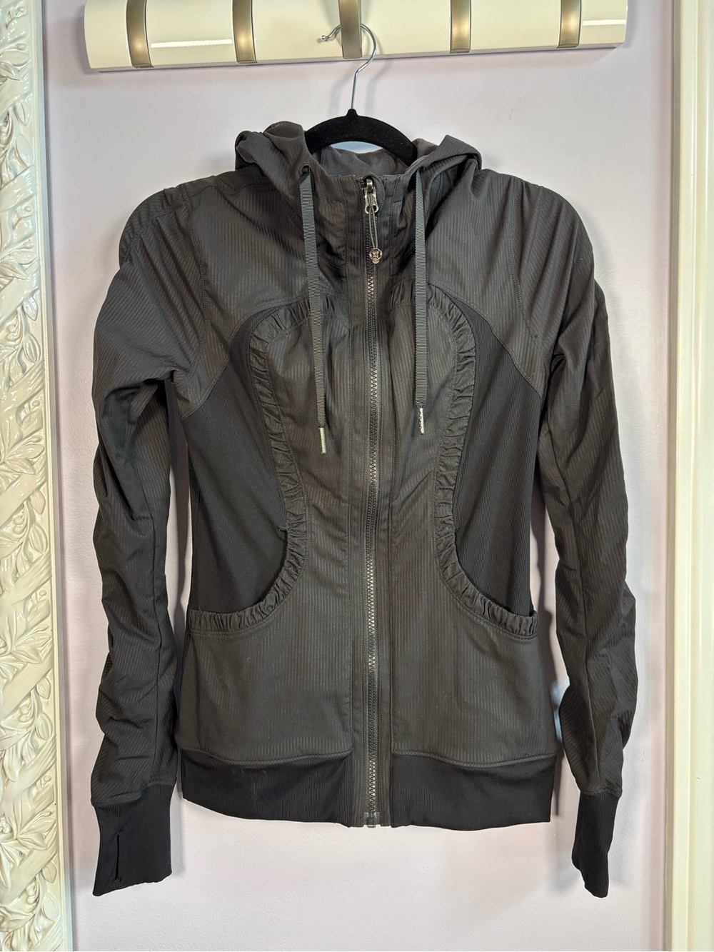 Women's Black Dance Studio lll Hooded Reversible Zip-Up Jacket Size 4